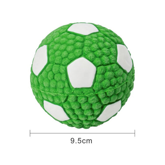 Squeaky rubber soccer ball